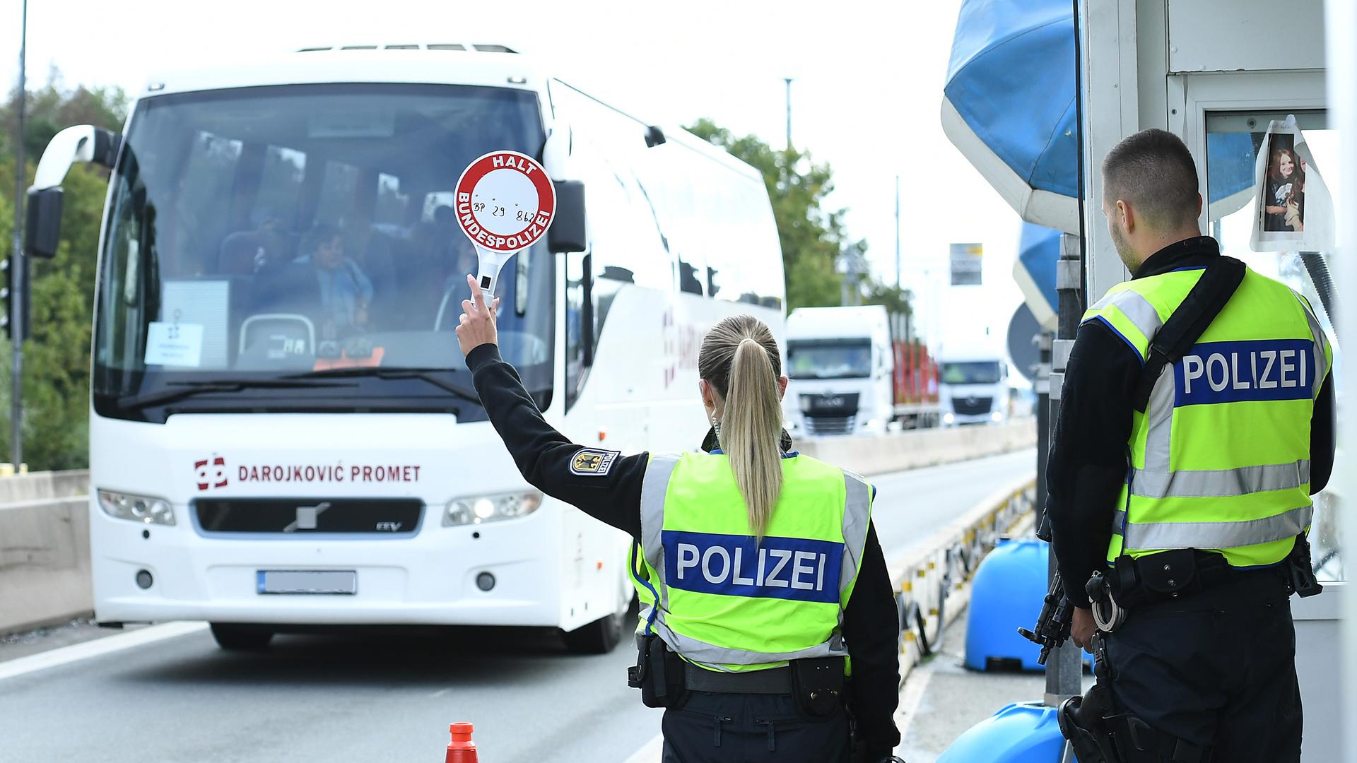 Grenzkontrollen an der deutsch-österreichischen Grenze am 17.09.2024 am Grenzübergang Walserberg