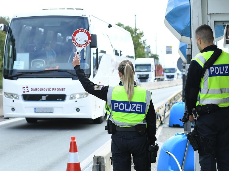 Grenzkontrollen an der deutsch-österreichischen Grenze am 17.09.2024 am Grenzübergang Walserberg