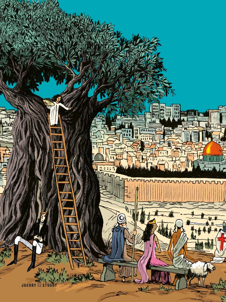 Buchcover der Graphic Novel "Jerusalem - Die Geschichte einer Stadt" von Vincent Lemire mit Illustrationen des renommierten Comic-Zeichners Christophe Gaultier.