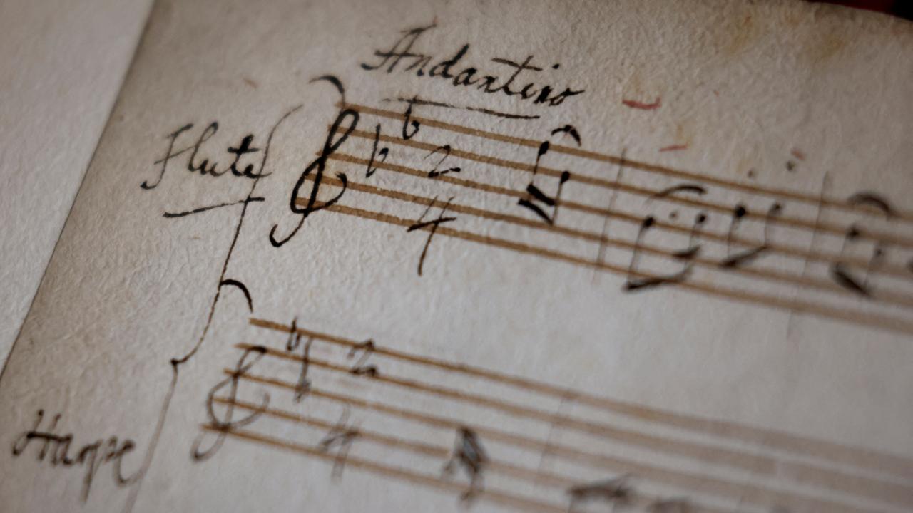 Ein Notenblatt von Wolfgang Amadeus Mozart