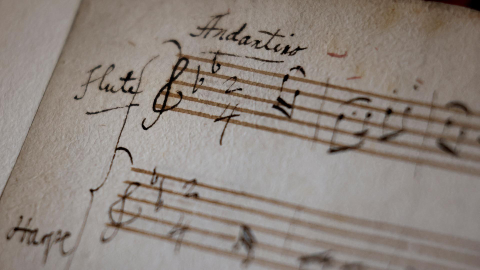 Ein Notenblatt von Wolfgang Amadeus Mozart Ein Notenblatt von Wolfgang Amadeus Mozart