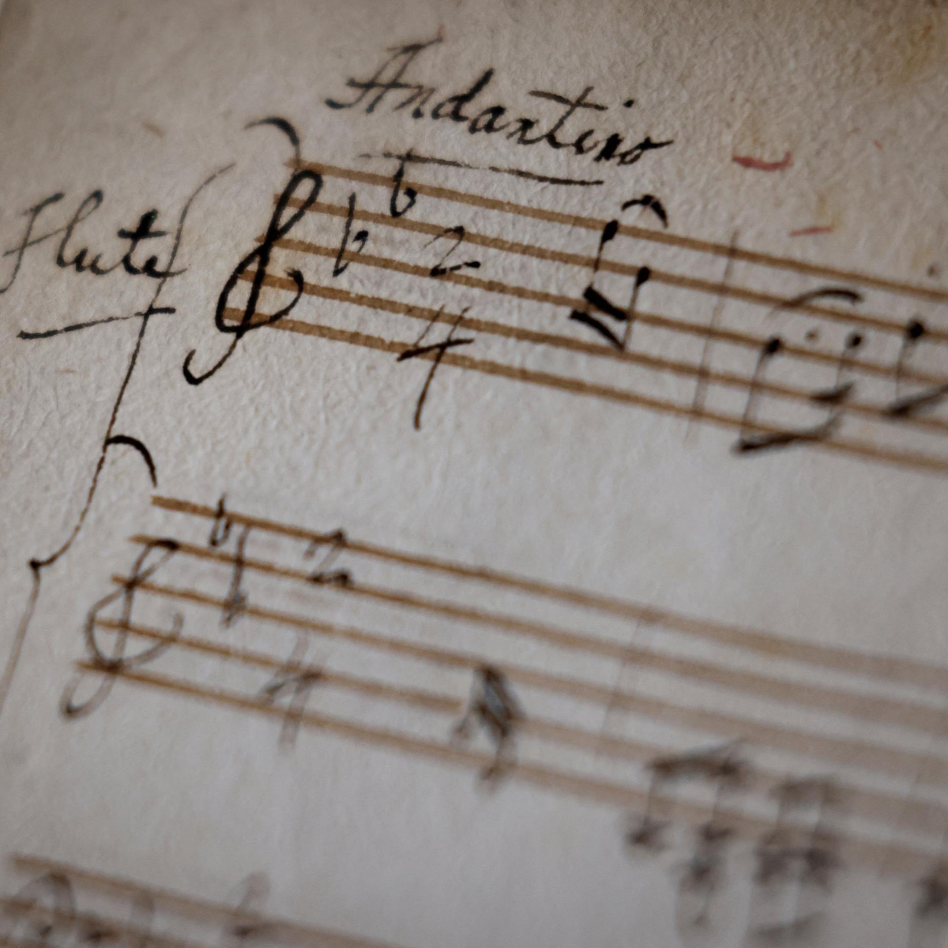 Ein Notenblatt von Wolfgang Amadeus Mozart