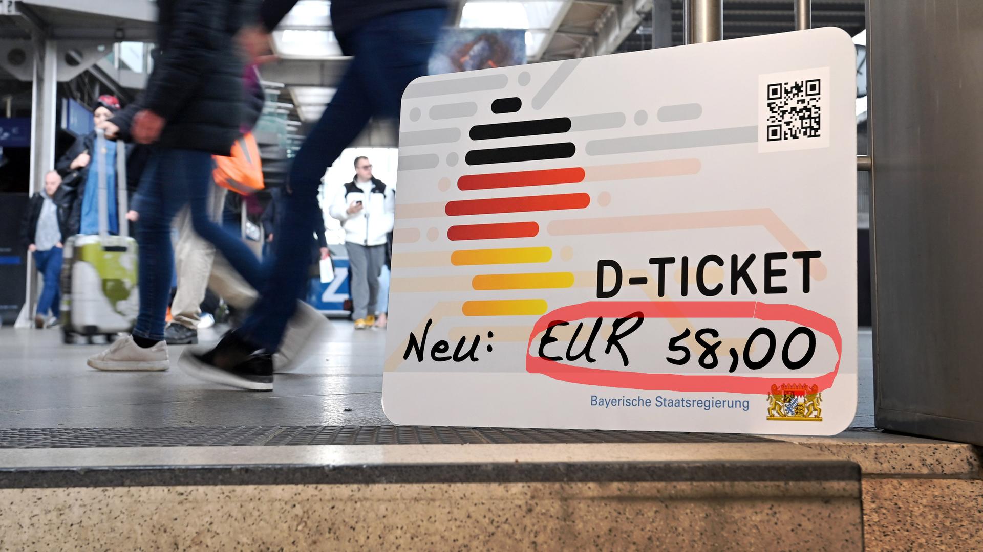 Der Preis für das Deutschland-Ticket steigt im Januar von 49 auf 58 Euro.