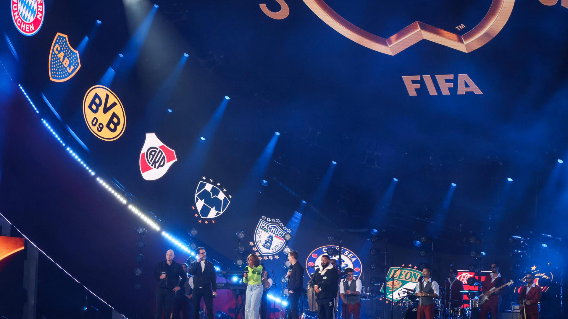 FIFA-Präsident Gianni Infantino steht auf der Bühne beim Global Citizen Festival im Central Park in New York. 