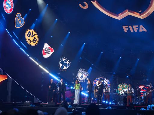 FIFA-Präsident Gianni Infantino steht auf der Bühne beim Global Citizen Festival im Central Park in New York. 