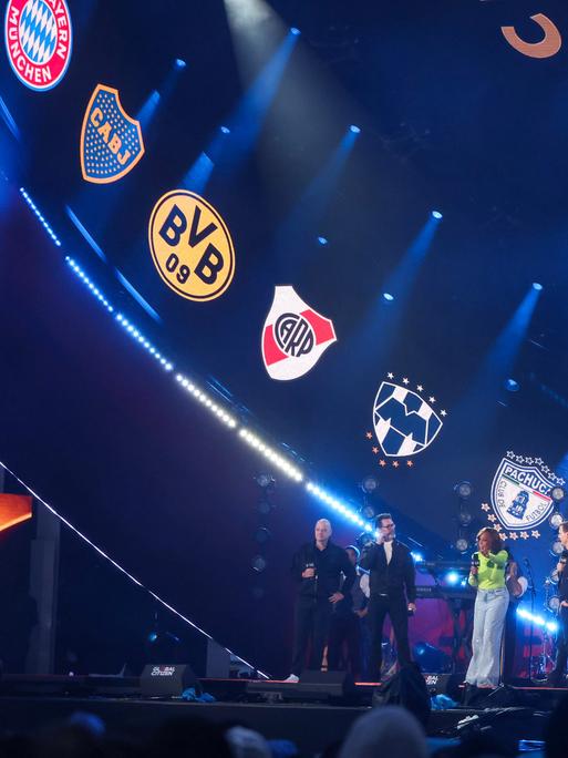 FIFA-Präsident Gianni Infantino steht auf der Bühne beim Global Citizen Festival im Central Park in New York. 