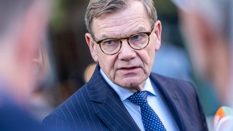 Bundesaußenminister Johann Wadephul (CDU) spricht bei einem Statement vor dem G20-Außenministertreffen in Atlanta, USA