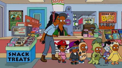 Der neue Apu mit seiner Frau Manjula und den Kindern in einer Folge von "Die Simpsons". (FOX via AP) Der neue Apu mit seiner Frau Manjula und den Kindern in einer Folge von "Die Simpsons". (FOX via AP)