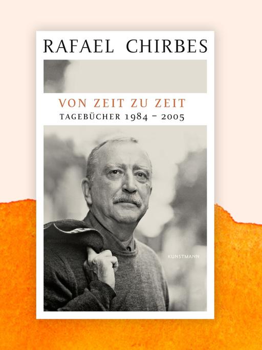 Cover zu Rafael Chirbes Roman "Von Zeit zu Zeit" auf orangefarbenem Aquarellhintergrund.