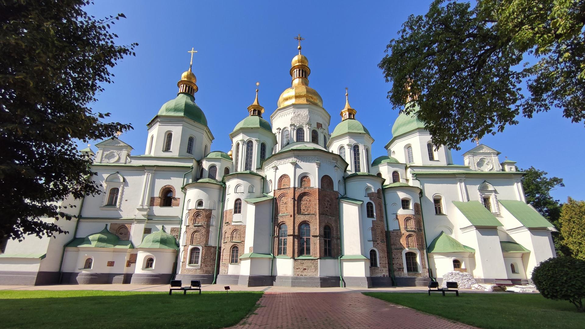 Blick auf die Sophienkathedrale in Kiew