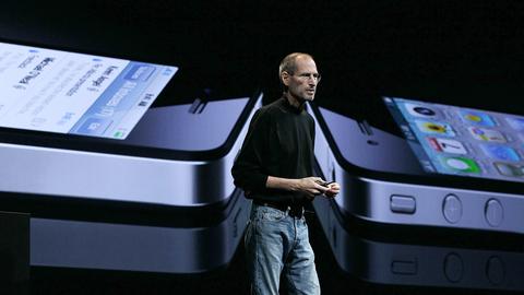 Apple CEO Steve Jobs announces the new iPhone 4 as he delivers the opening keynote address at the 2010 Apple World Wide Developers conference June 7, 2010 in San Francisco, California. 