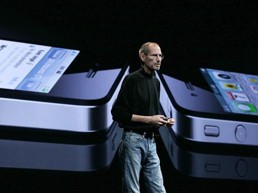 Apple CEO Steve Jobs announces the new iPhone 4 as he delivers the opening keynote address at the 2010 Apple World Wide Developers conference June 7, 2010 in San Francisco, California. 