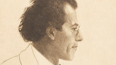 Zeitgenössisches Porträt des Komponisten Gustav Mahler von dem Zeichner Emil Orlik. © Fine Art Images/Heritage Images.