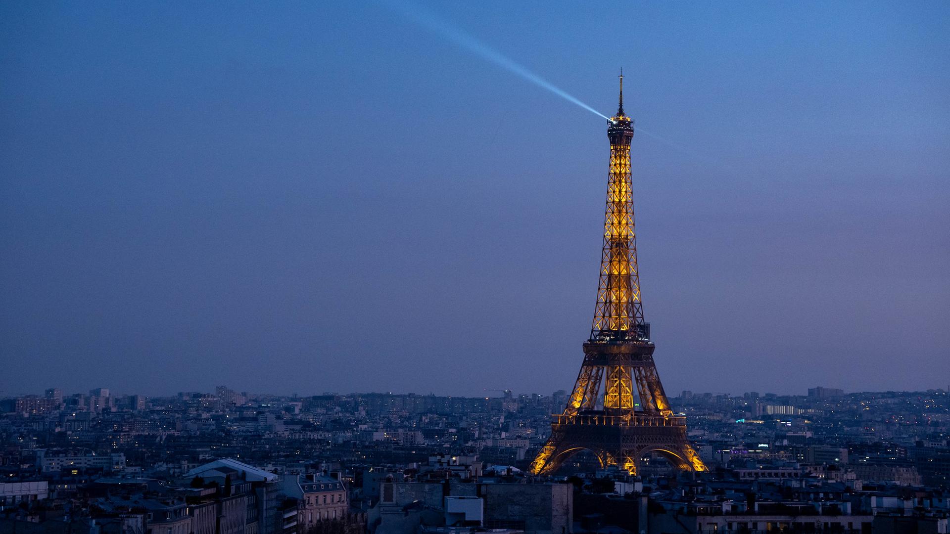 Blick über die Dächer von Paris auf den Eiffelturm