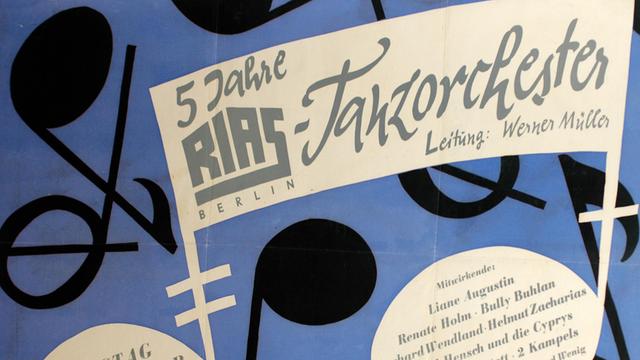 1953: Plakat zum 5-jährigen Jubiläum des RIAS-Tanzorchesters