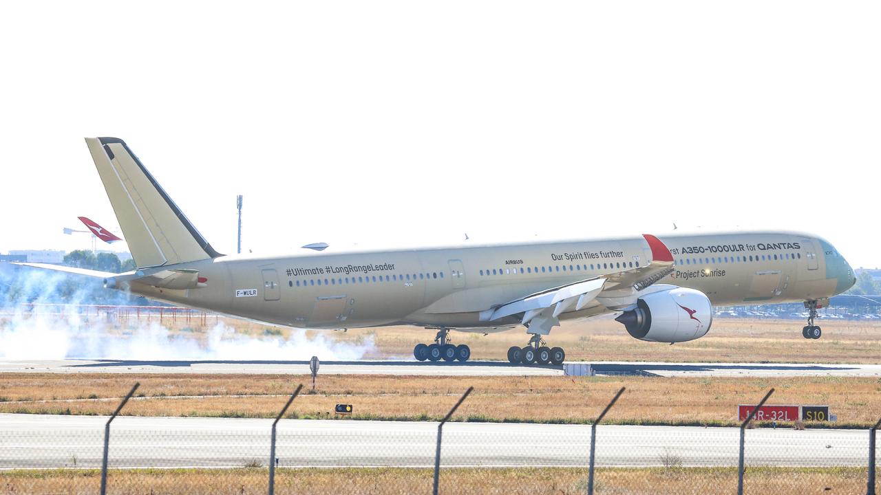 Ein Flugzeug von Airbus während einer Landung