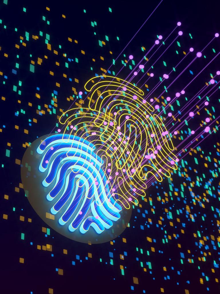 Digital generiertes Bild eines Fingerabdrucks.