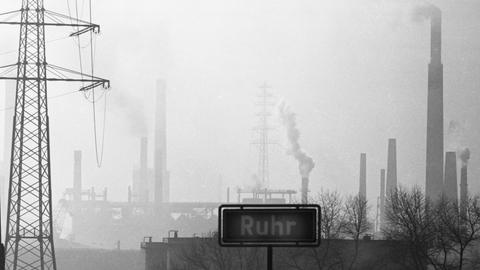 Blick auf Duisburg 1972