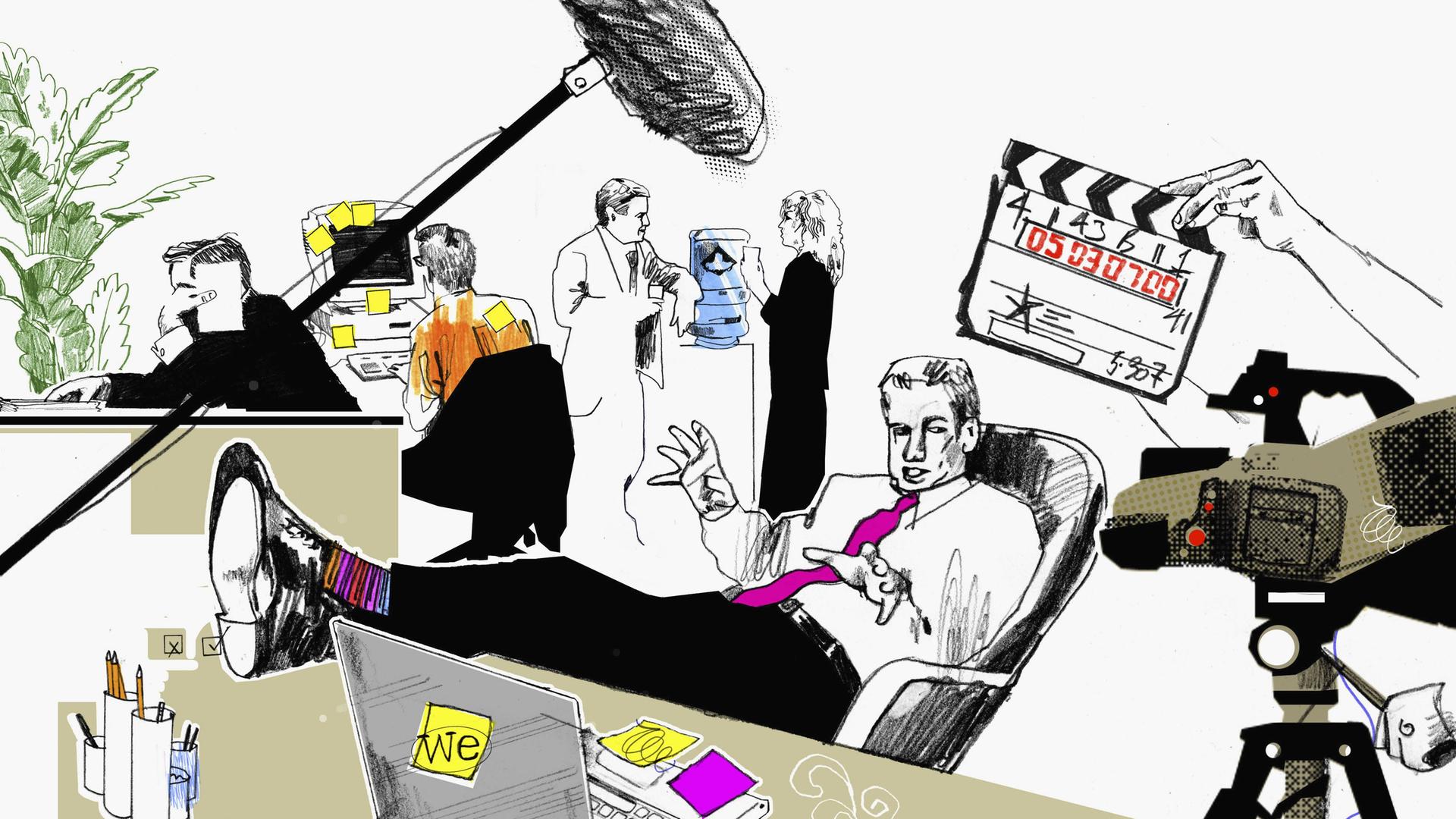 Illustratrion eines Filmsets Illustratrion eines Filmsets