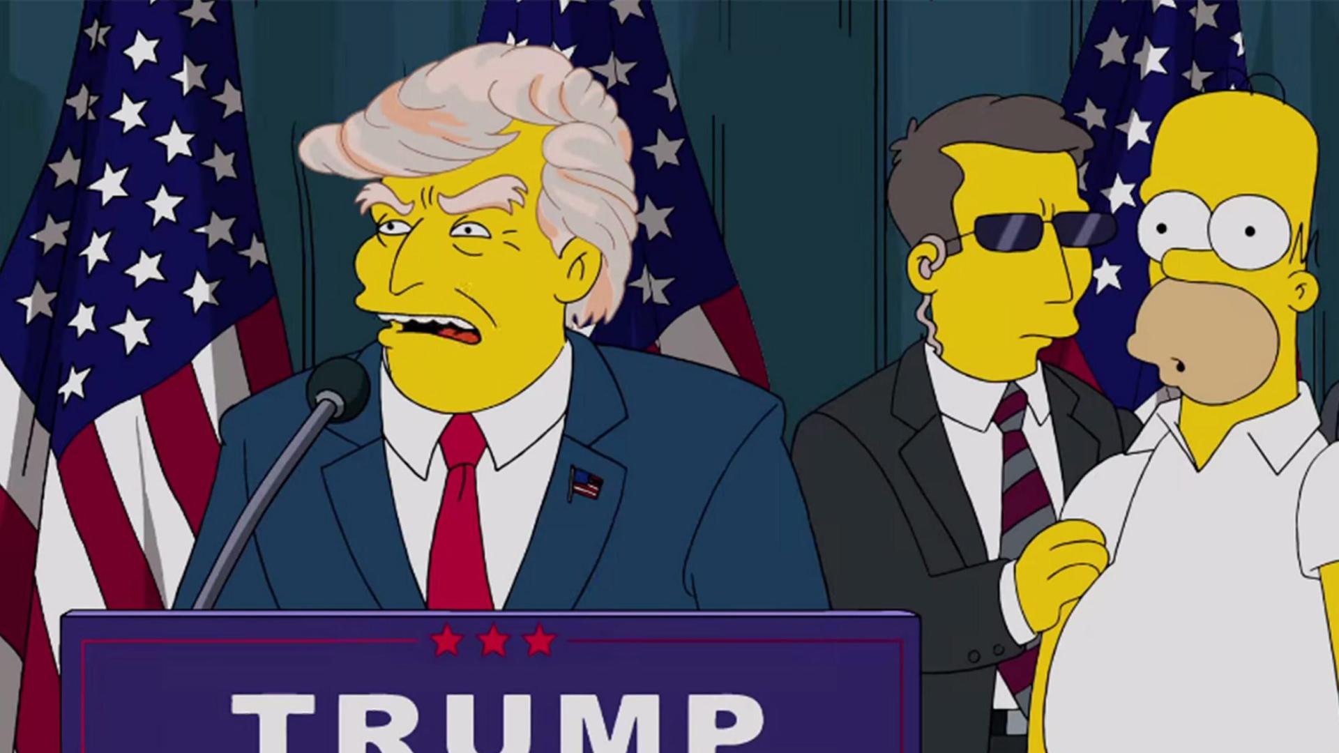Donald Trump und Homer Simpson in der "Bart to the Future"-Episode der Simpsons aus dem Jahr 2000 (Screenshot).