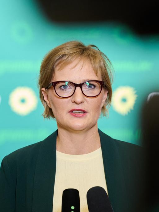Franziska Brantner (Bündnis 90/ Die Grünen), Bundesvorsitzende gibt ein Statement ab.