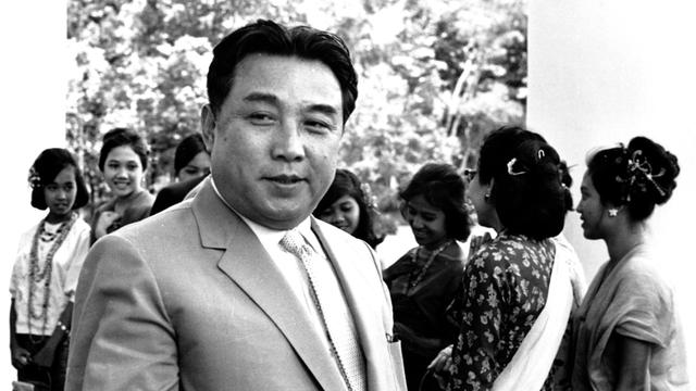 Schwarzweißaufnahme von Kim Il-Sung