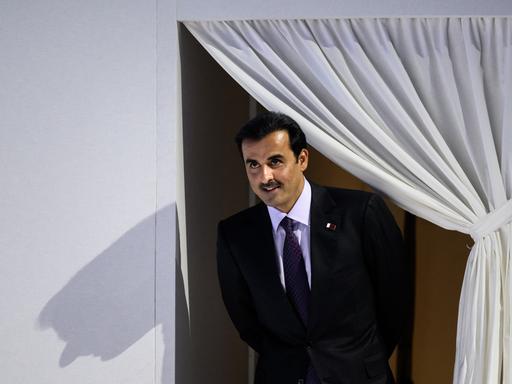 Emir von Katar - Tamim bin Hamad Al Thani - auf dem Weltwirtschaftsforum in Davos (Schweiz) am 23. Mai 2022