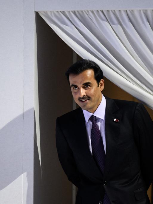 Emir von Katar - Tamim bin Hamad Al Thani - auf dem Weltwirtschaftsforum in Davos (Schweiz) am 23. Mai 2022