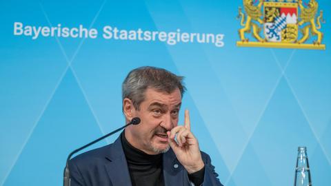 München: Markus Söder, (CSU) Ministerpräsident von Bayern, spricht auf der Pressekonferenz zur Haushaltsklausur des bayerischen Kabinetts.