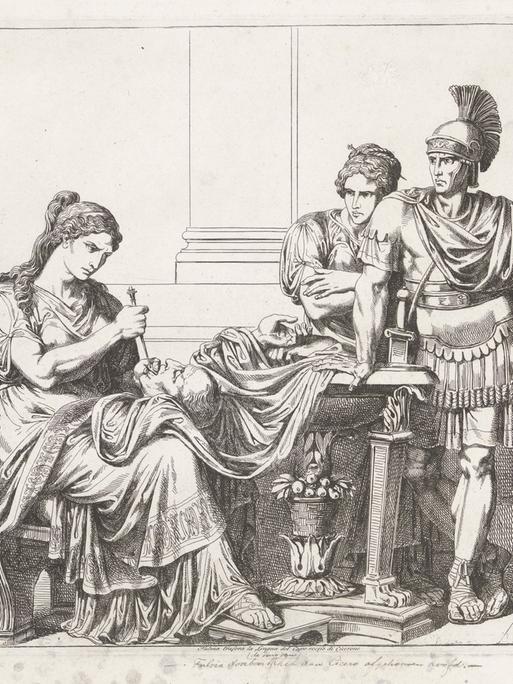 Fulvia mit dem Kopf von Cicero, Bartolomeo Pinelli, 1819