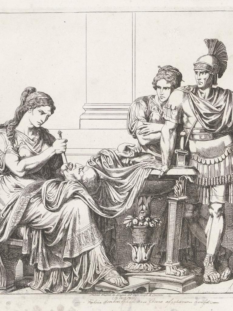 Fulvia mit dem Kopf von Cicero, Bartolomeo Pinelli, 1819