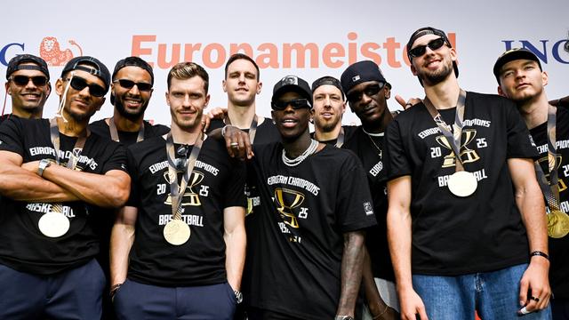 Die Spieler von der deutschen Basketball-Mannschaft