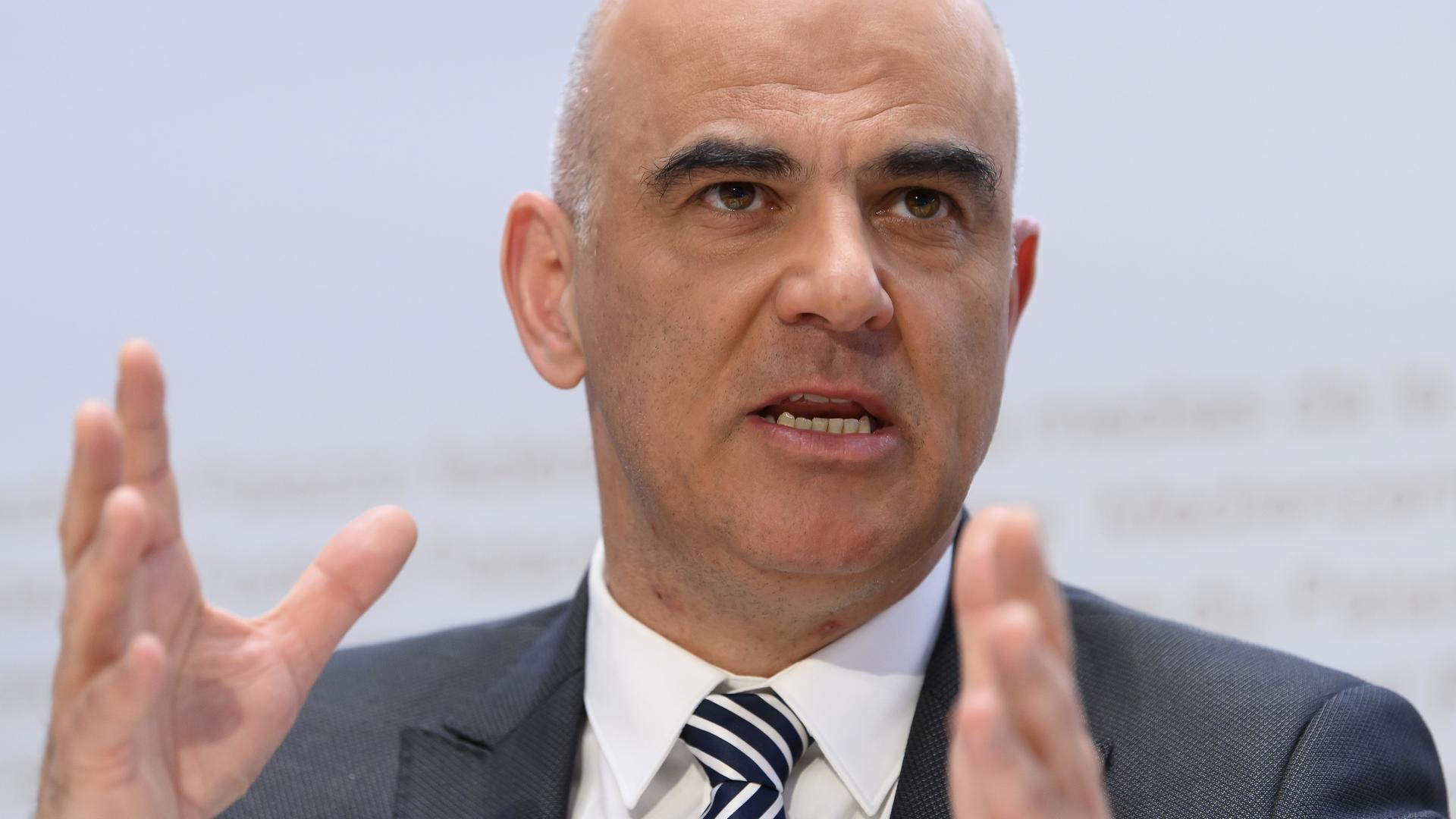 Der Schweizer Gesundheitsminister und amtierende Bundespräsident Alain Berset Der Schweizer Gesundheitsminister und amtierende Bundespräsident Alain Berset