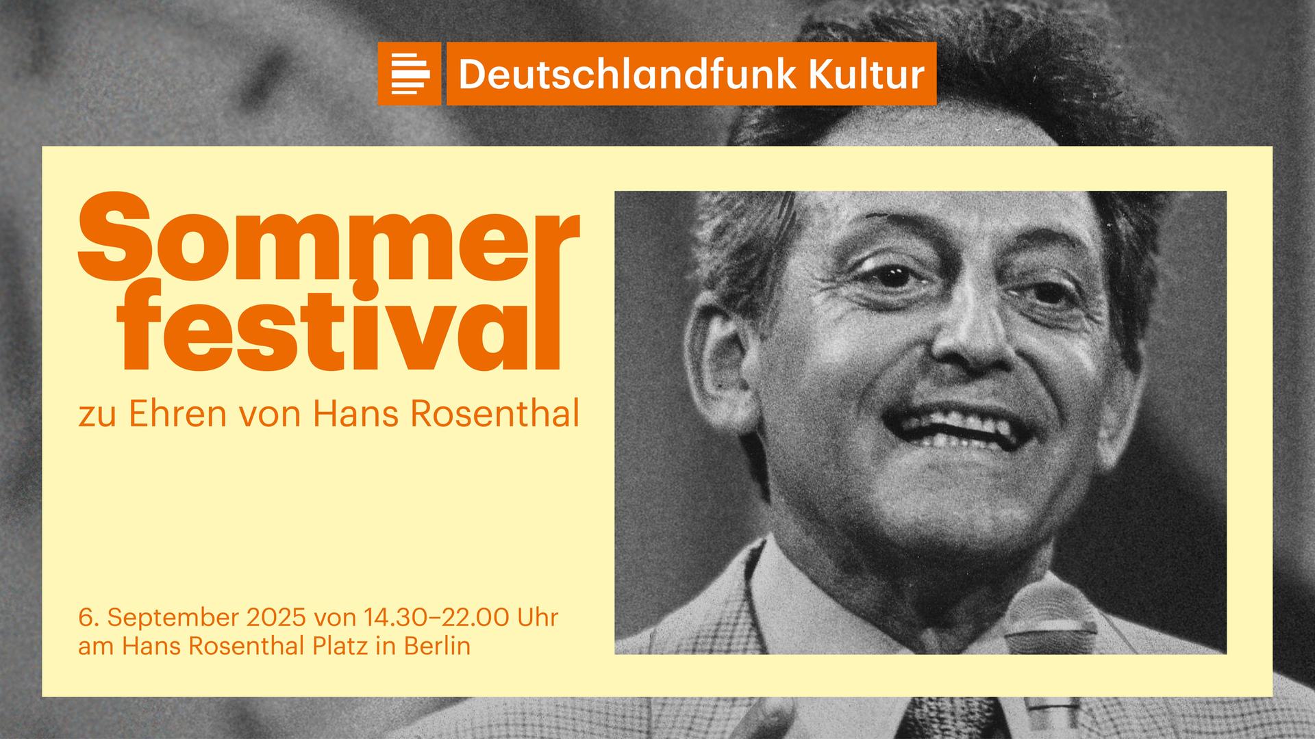 Das Deutschlandfunk Kultur Sommerfestival zu Ehren von Hans Rosenthal findet am 6. September in Berlin-Schöneberg statt. 