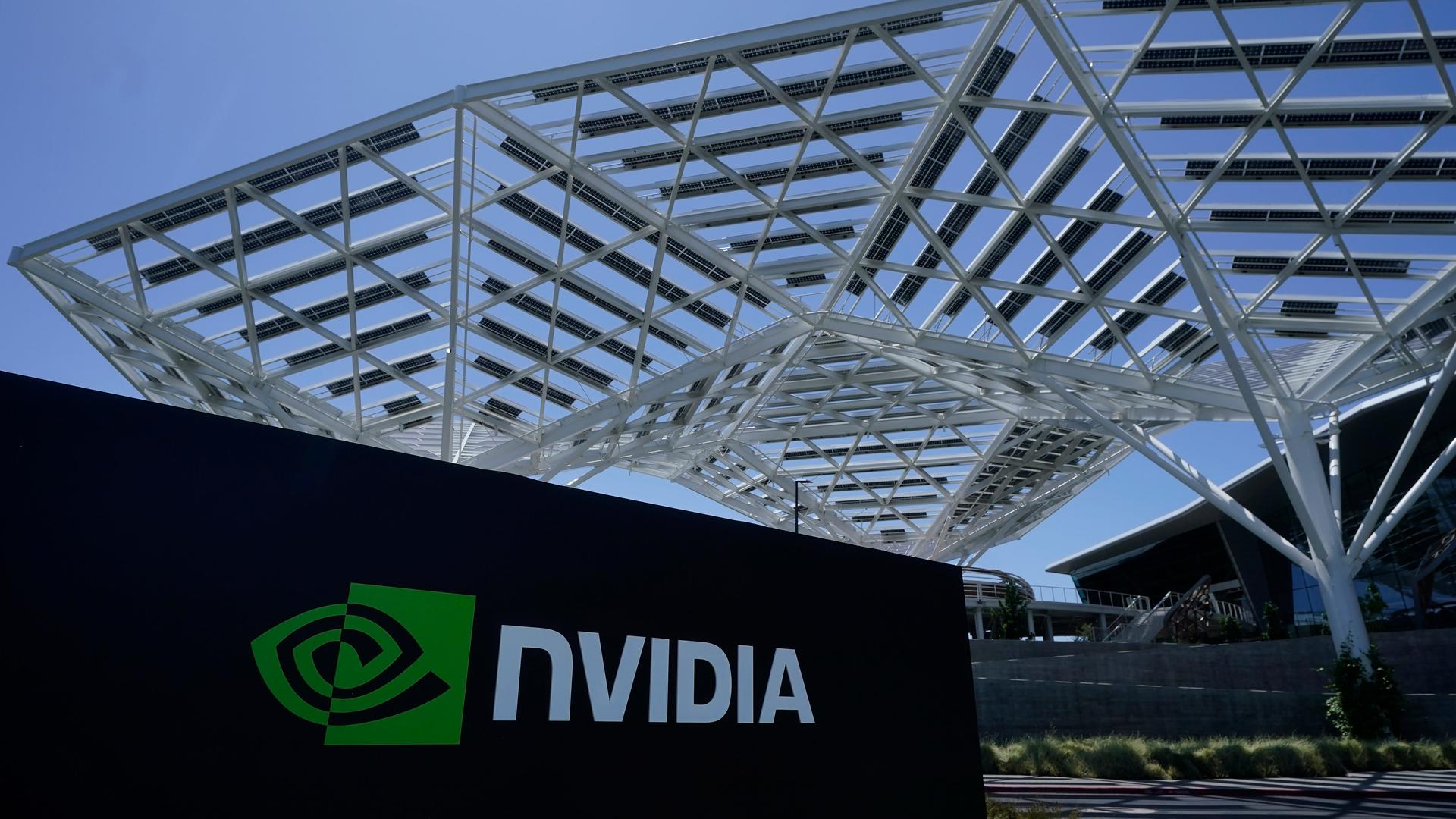 Ein Schild der Nvidia Corporation ist in Santa Clara, Kalifornien, am Mittwoch, 31. Mai 2023, zu sehen.