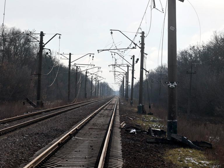 Bahngleise in der Ukraine 
