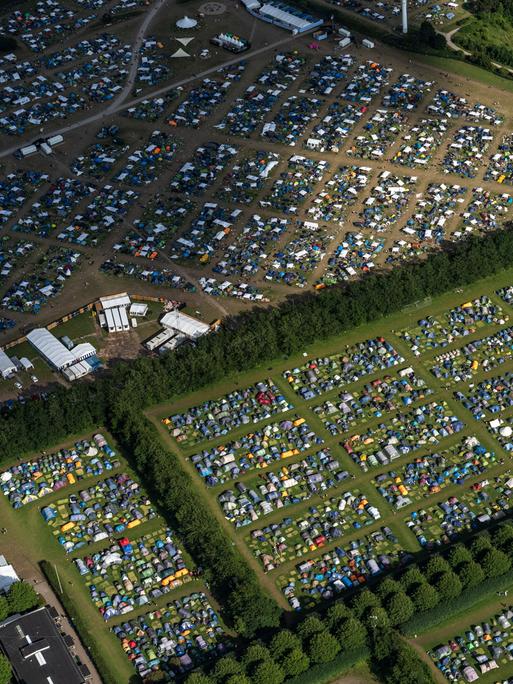 Luftaufnahme auf den Zeltplatz vom Roskilde Festival 2022
