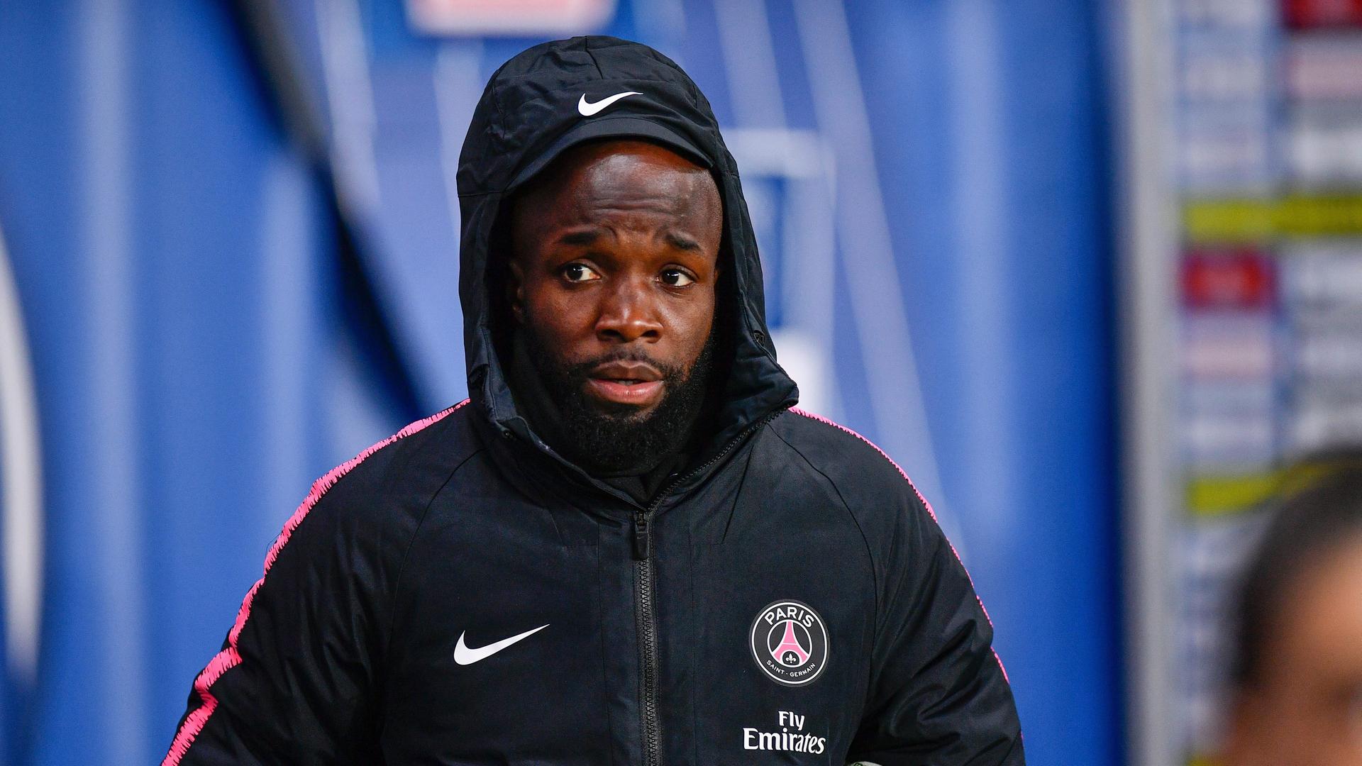 Lassana Diarra 2018 im Trainingsanzug von Paris Saint-Germain.