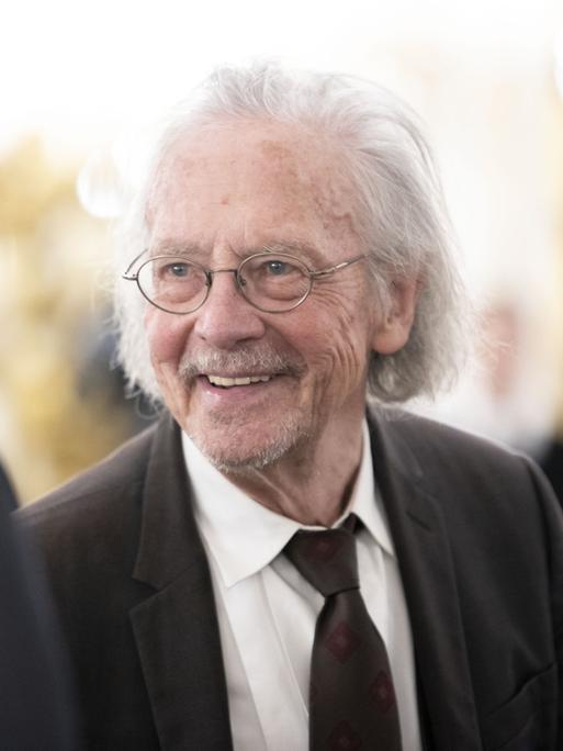 Nobelpreisträger Peter Handke lächelnd am 22. Februar 2024 in Wien