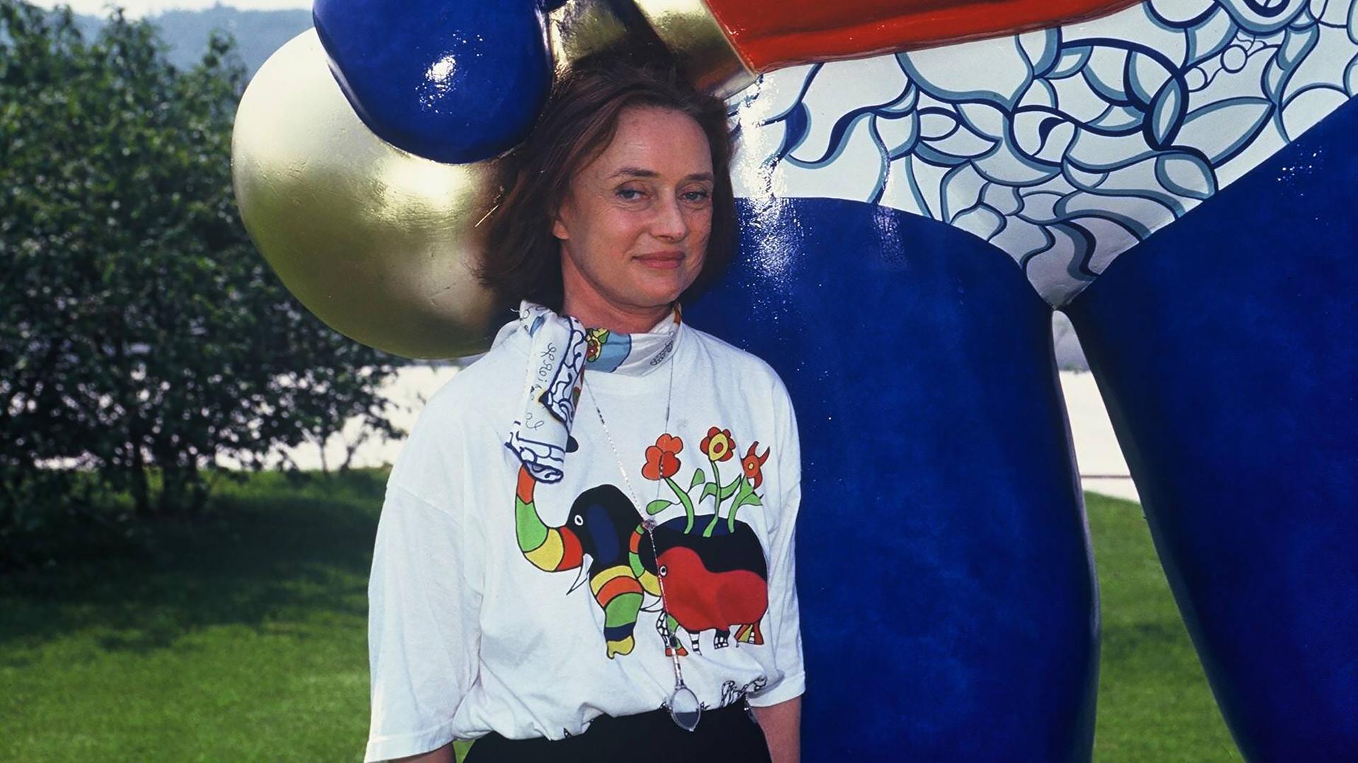 Ausstellung der französisch schweizerischen Künstlerin Niki de Saint Phalle in Deutschland 1992.   Ausstellung der französisch schweizerischen Künstlerin Niki de Saint Phalle in Deutschland 1992.