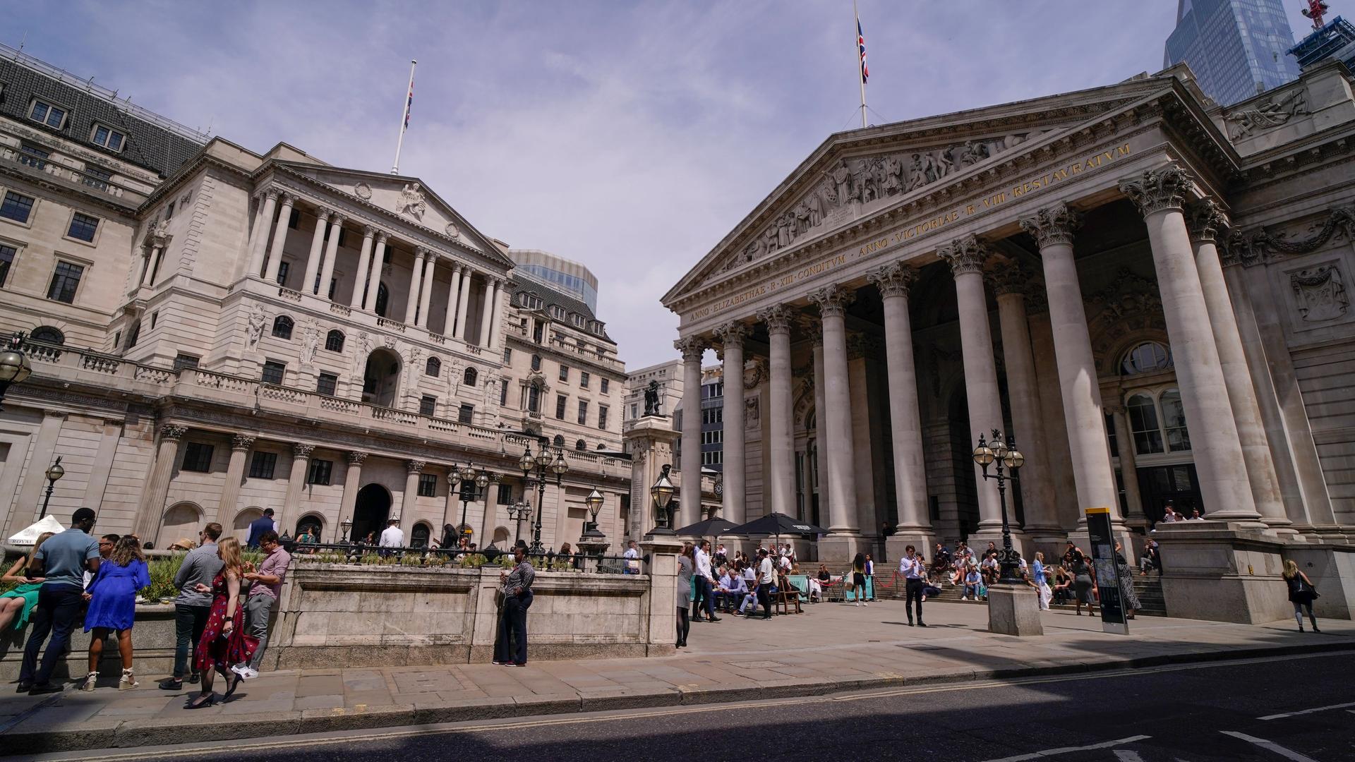 Das Gebäude Bank of England in London.