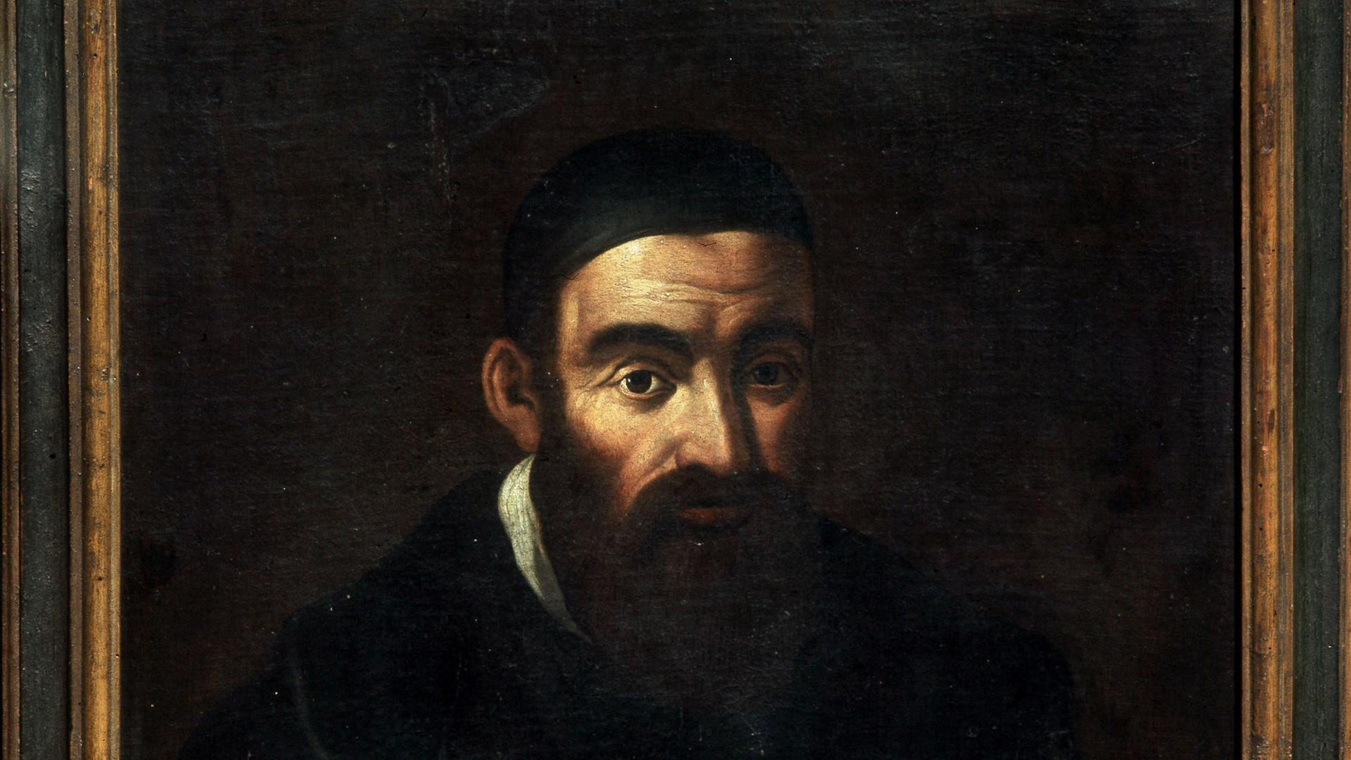 Der italienische Anatom und Chirurg Gabriele Falloppia (1523-1562) von einem unbekannten Zeitgenossen in Öl porträtiert Der italienische Anatom und Chirurg Gabriele Falloppia (1523-1562) von einem unbekannten Zeitgenossen in Öl porträtiert