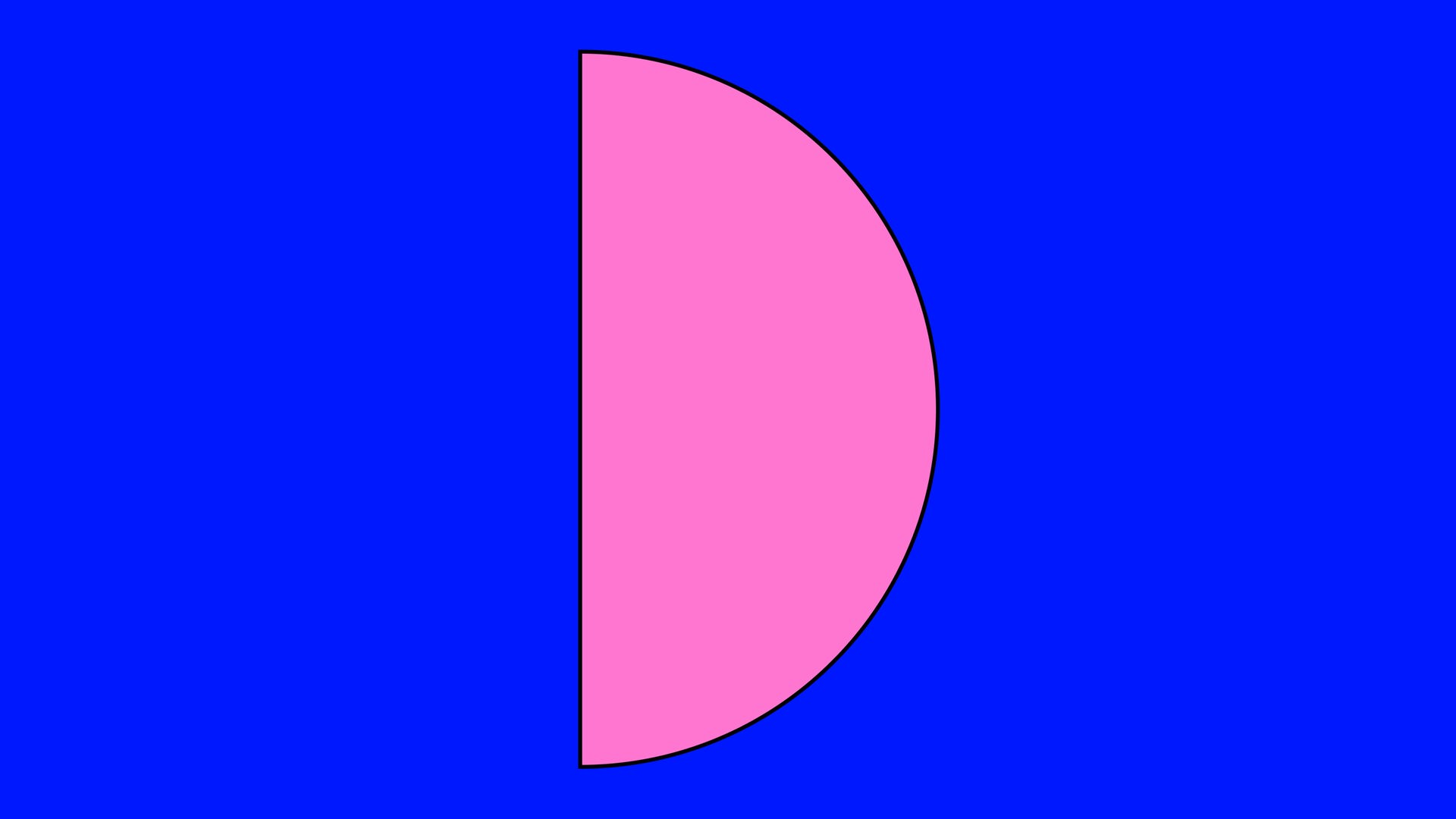 Die Grafik zeigt einen pinken Halbmond auf einem blauen Rechteck.