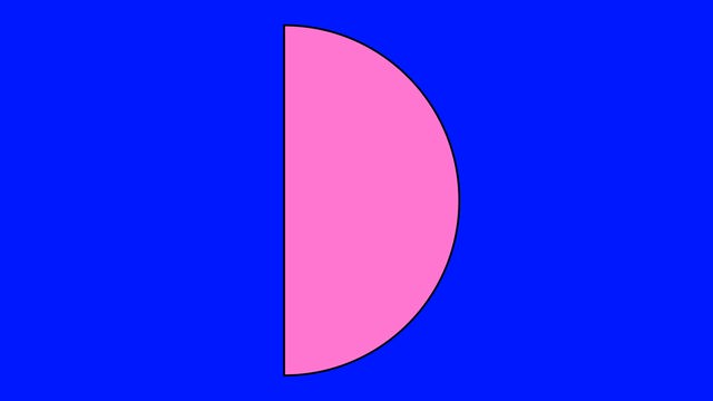 Die Grafik zeigt einen pinken Halbmond auf einem blauen Rechteck.