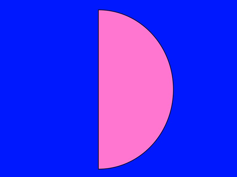 Die Grafik zeigt einen pinken Halbmond auf einem blauen Rechteck.