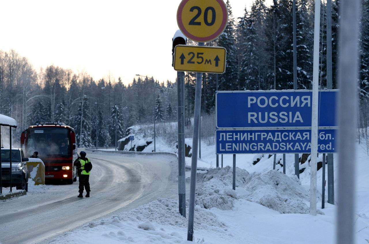 Finnisch-russischer Grenzübergang Nuijamaa aus Sicht der finnischen Seite von Lappeenranta