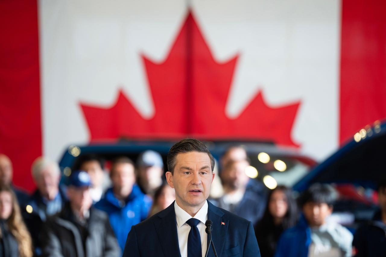 Der konservative Parteichef und Spitzenkandidat Pierre Poilievre im April 2025 bei einem Wahlkampfauftritt im kanadischen Halifax. Der konservative Parteichef und Spitzenkandidat Pierre Poilievre im April 2025 bei einem Wahlkampfauftritt im kanadischen Halifax.