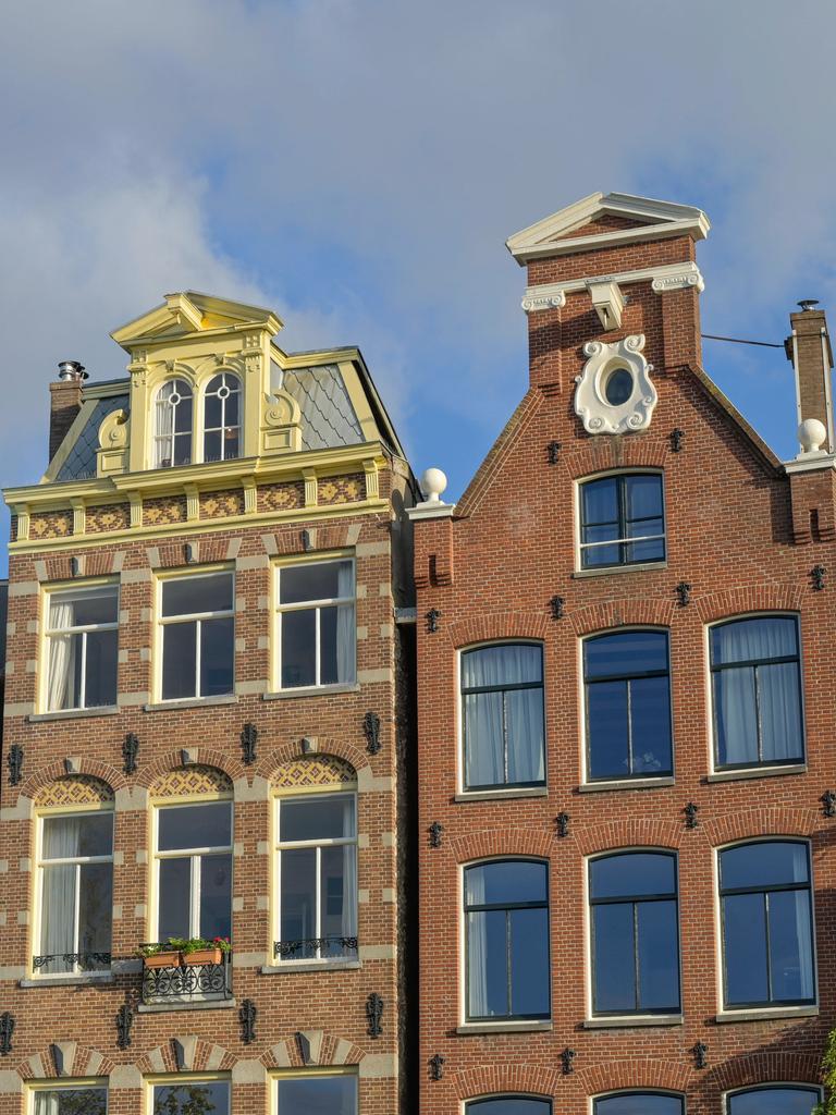 Drei Grachtenhäuser in Amsterdam, Niederlande