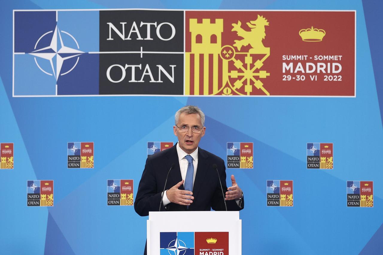 Spanien, Madrid: Jens Stoltenberg, Nato-Generalsekretär, äußert sich beim Nato-Gipfel in Madrid. 

