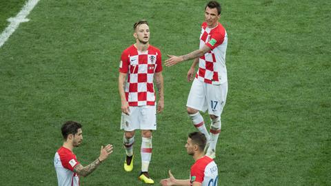 Spieler der kroatischen Nationalmannschaft im Finale der Fußball-WM 2018 in Moskau